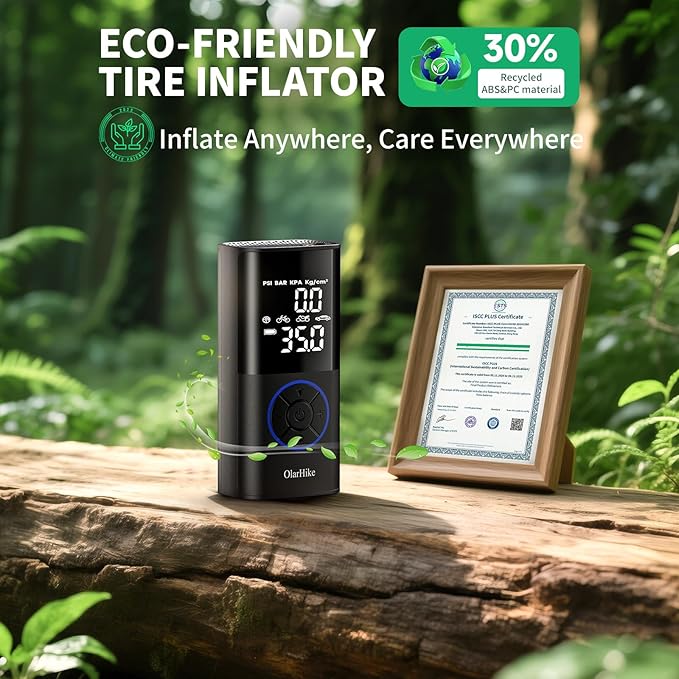 OlarHike Tire Inflator Portable Air Compressor, Long Range Battery, 160PSI Auto Air Pump for Car Tires, Bike,Bicycle, Motorcycles,Electric Pump with LED Light & Digital Pressure Gauge