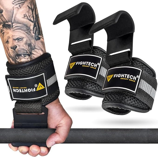 Premium Weight Lifting Hooks (Pair) - Heavy Duty Hand Grip and Wrist Straps Support - 9 mm Neoprene Padded for Deadlifts, Pull Ups, and Shrugs - Durable Workout Accessories for Men and Women