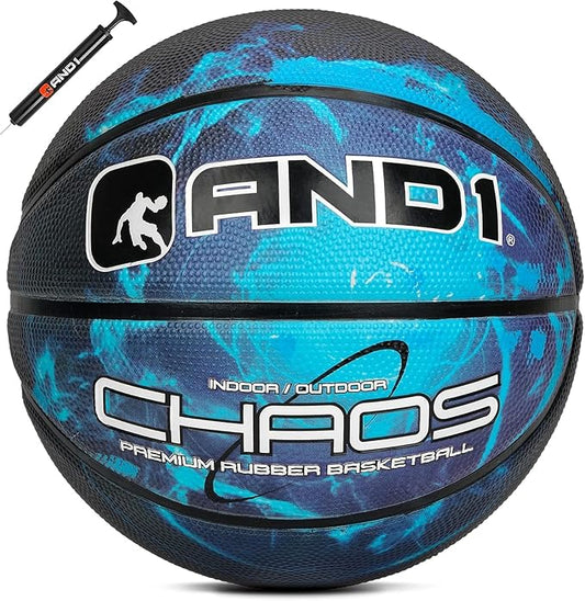 AND1 Chaos Basketball: Official Regulation Size 7 (29.5 inches) Rubber - Deep Channel Construction Streetball, Made for Indoor Outdoor Basketball Games