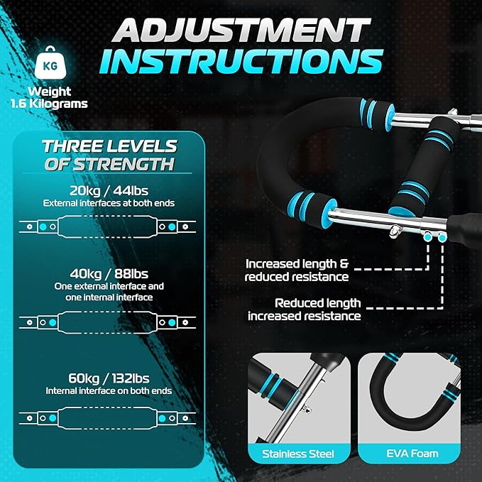 Twister arm Trainer, 40-100 lb Adjustable Resistance,Chest and Upper Body Exercise Equipment,arm trainer for men &women,chest trainer for men,chest press machine,chest clip muscle, chest workout