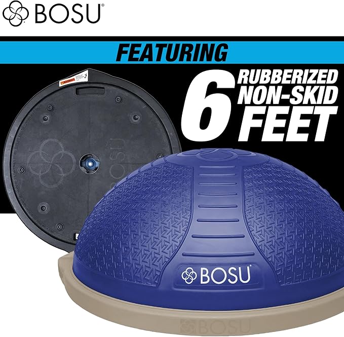 Bosu Half Ball Home Balance Exercise Trainer for Strength and Flexibility Workouts with Built to Last Burst Resistant Material and Hand Pump