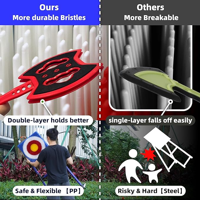 Family Axe Throwing Game for Backyard Fun | Safe Bristle Target Set with 4 Axes & 4 Darts for Kids & Adults | Lightweight & Portable for Carnival, Camping, Party and Indoor/Outdoor Games