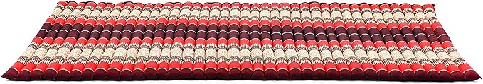 Leewadee - Kapok Roll Mat – Handcrafted Folding Sleep & Relaxation Mattress from Thailand, Ideal as Guest Bed, Camping Mat, Yoga Mat or Traditional Futon, 75 x 39 inches, Red