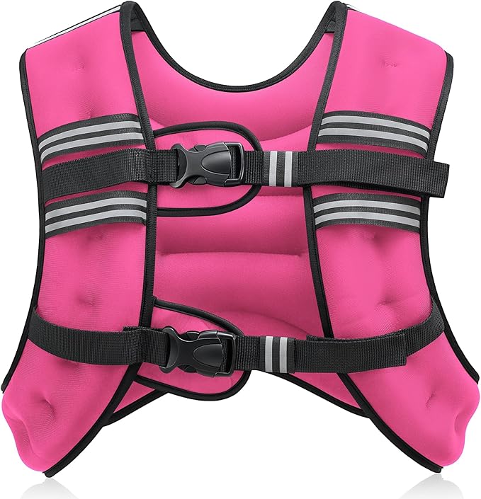 ZELUS Weighted Vest, 6lb/8lb/12lb/16lb/20lb/25lb/30lb Weight Vest with Reflective Stripe for Workout, Strength Training, Running, Fitness, Muscle Building, Weight Loss, Weightlifting