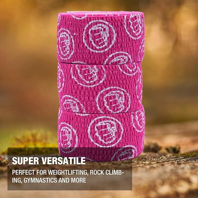 WOD Nation Flexible Hook-Grip Athletic Tape – Easy-Tear, Sweat-Proof Thumb & Finger Strips for Weightlifting