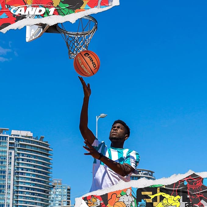 AND1 Xcelerate Rubber Basketball: Official Regulation Size 7 (29.5”) Streetball, Made for Indoor/Outdoor Games