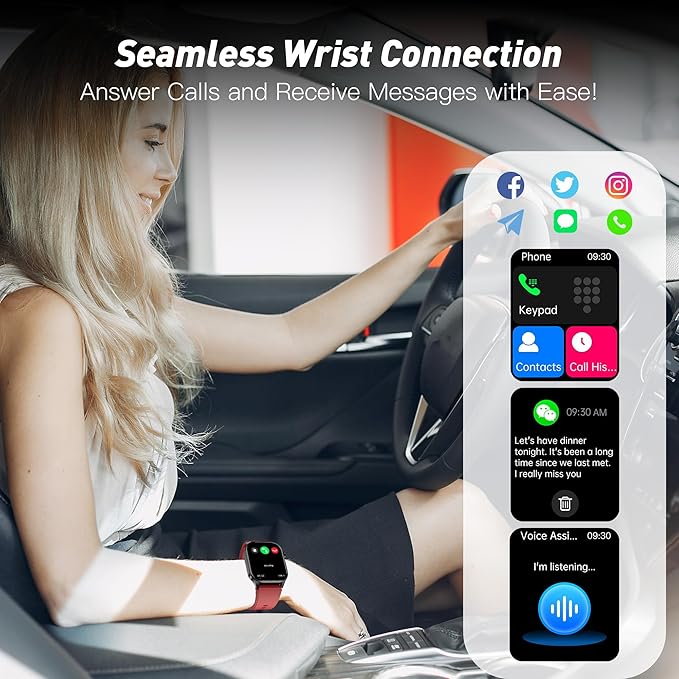 Smart Watch for Men Women, 2.04" AMOLED Color Screen, 24/7 Heart Rate, Blood Oxygen, Blood Pressure, Sleep and Stress Health Monitor, Blood and Body Composition Insights, 150 Sports Modes (Black)