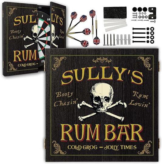 THOUSAND OAKS BARREL CO. | Personalized Dartboard & Cabinet Set with 6 Steel Tip Darts
