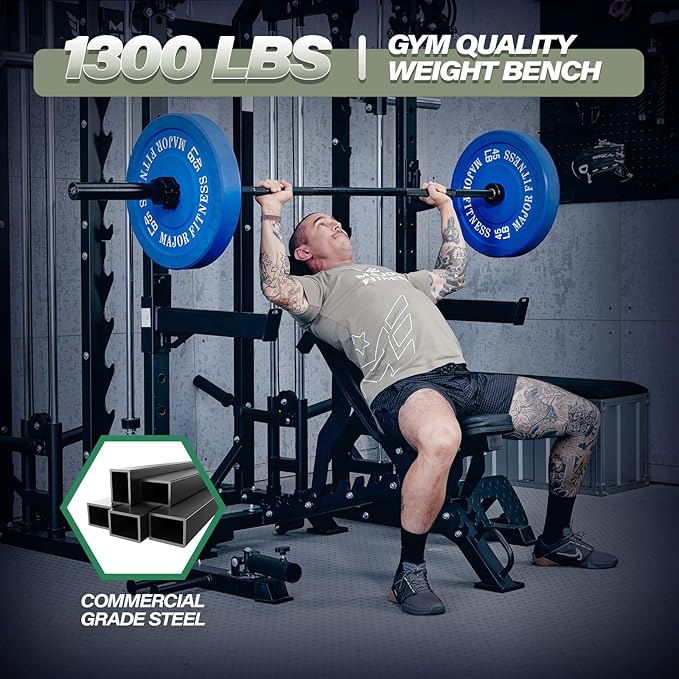 MAJOR FITNESS Weight Bench, Adjustable Workout Bench for Strength Training, Bench Press, and Full-Body Workouts for Home Garage Gym
