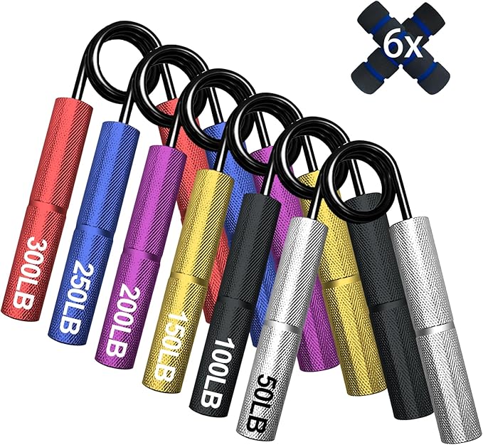 Grip Strength Trainer Set,50-300LB Hand Grip Strengthener,Hand Forearm strengthener 6 Pack, Workout equipment,Strength Training Exercisefor Hand Arm Forearm Wrist Finger