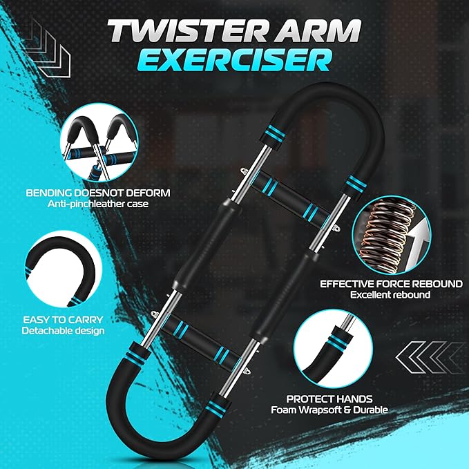 Twister arm Trainer, 40-100 lb Adjustable Resistance,Chest and Upper Body Exercise Equipment,arm trainer for men &women,chest trainer for men,chest press machine,chest clip muscle, chest workout