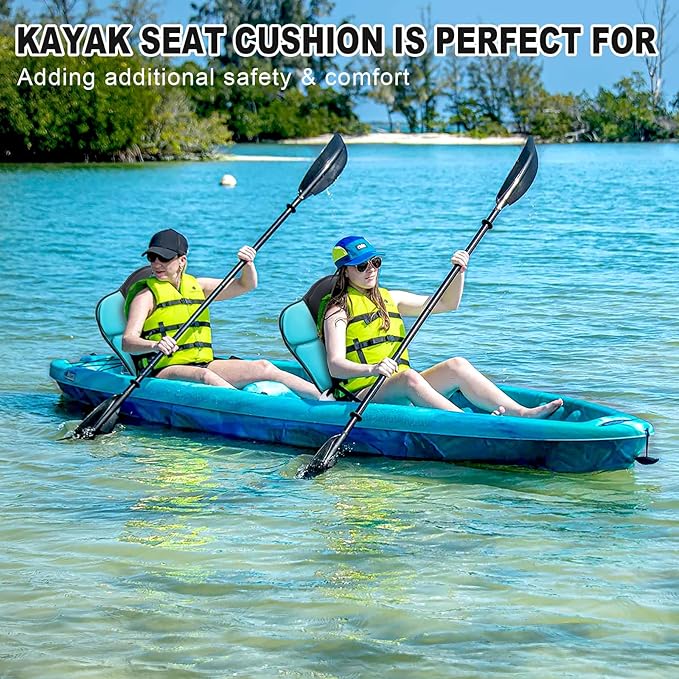 Thickened Kayak Seat with Back Support, Sit On Top Cushioned Canoe Backrest Molded Foam Seat for SUP Paddle Board Fishing Boat Long Trip