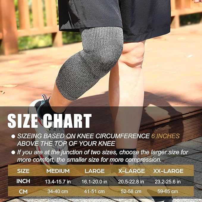 NEENCA Ultra-thin Knee Sleeve for Knee Pain, Lightest Knee Compression Sleeve with Graphene Ions Infused Fabric for Pain Relief, Swelling, Arthritis, Poor Circulation, Running, Sport.