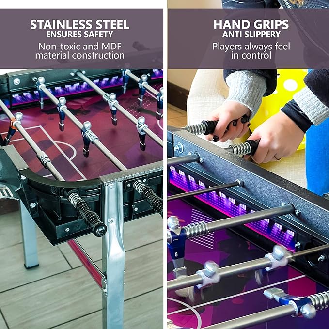 Outdoor Foosball Table Adult Size - Game Tables for Adults with Balls & Players - Soccer Table Game for Indoor Use - Weatherproof Perfect for Tournaments