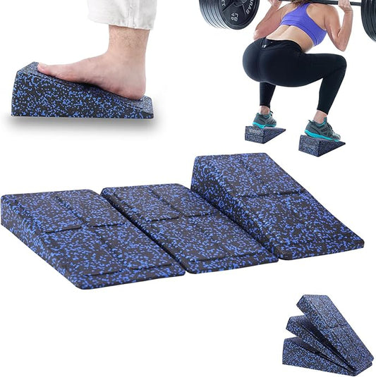 Slant Board Squat Wedge for Calf Stretching，3 Pcs 12" x 6.3" Foot Stretcher Balance Board for Plantar Fasciitis, Adjustable Foam Slant Board Wedge Great for Exercises
