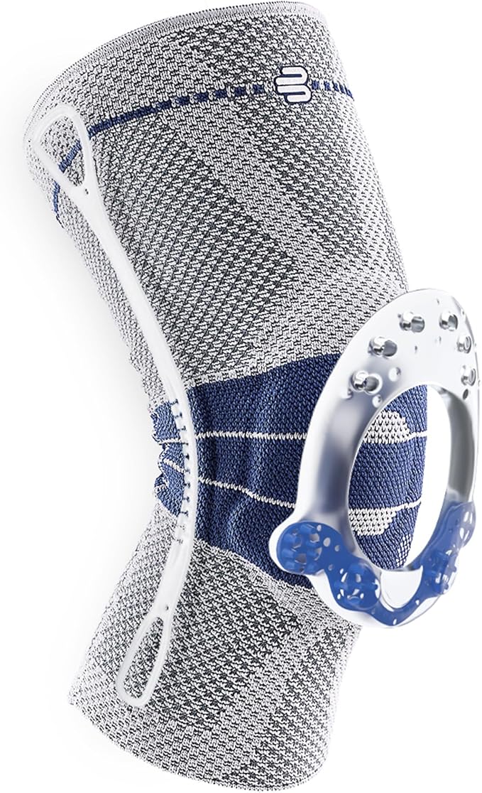 Bauerfeind - GenuTrain - Knee Brace - Targeted Support for Pain Relief and Stabilization of The Knee, Provides Relief of Weak, Swollen, and Injured Knees- Size 3 - Color Titanium