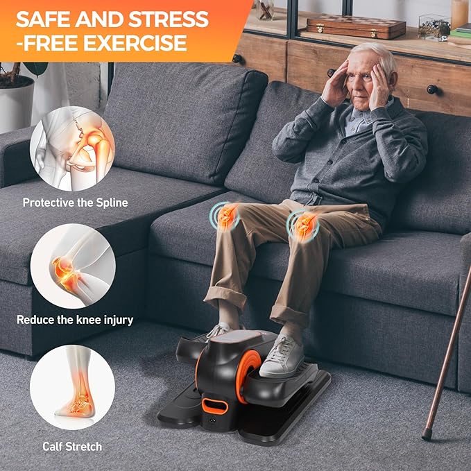 Elliptical Exercise Machine, Under Desk Elliptical Machine, Elliptical Trainer, Leg Joint Exerciser While Sitting for Seniors, Peddler Exerciser for Seniors, A New Easy Way to Do Exercise at Home