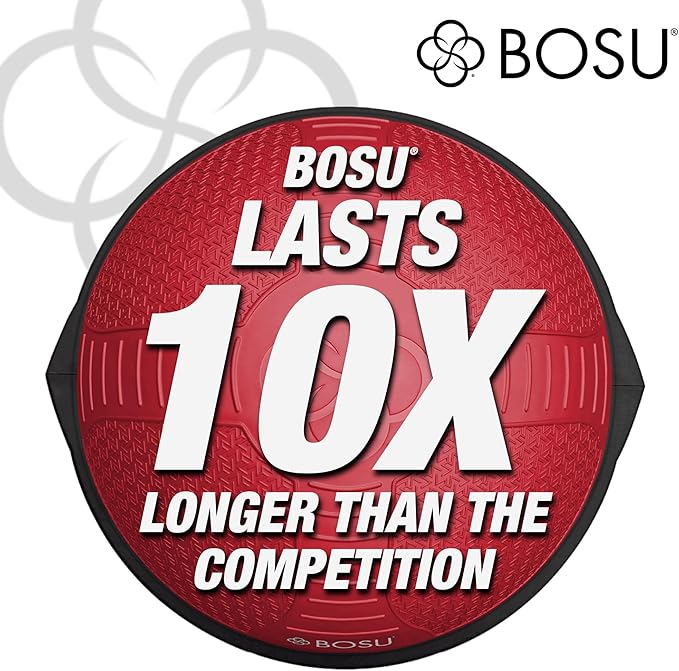 Bosu Half Ball Home Balance Exercise Trainer for Strength and Flexibility Workouts with Built to Last Burst Resistant Material and Hand Pump