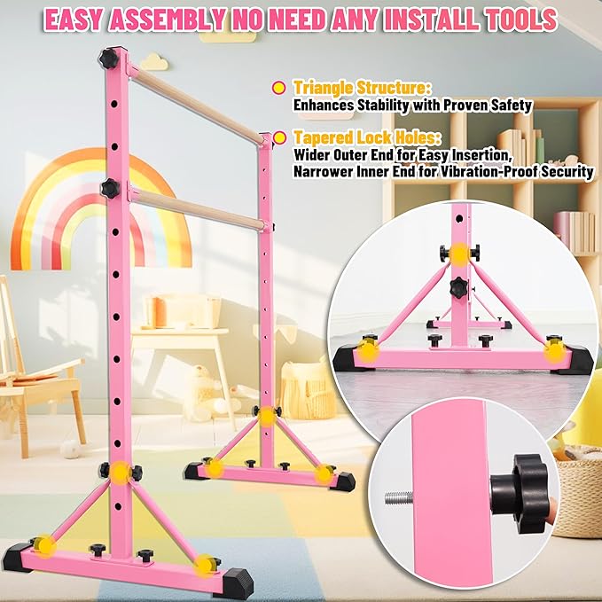 Adjustable Ballet Barre,Portable Dance bar,Fitness Equipment for Dance & Balance Excercise,Super Sturdy for Balance Workout,Weight Limit 250 LBS