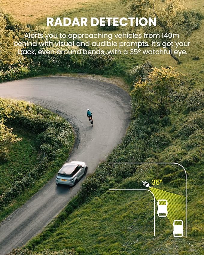 MagicShine SEEMEE R300 Smart Radar Taillight,High-Power LED ANT+ Enabled Radar System 270° Wide Viewing Angle Lock Function Mode Memory Function IPX6 Waterproof Rear Light