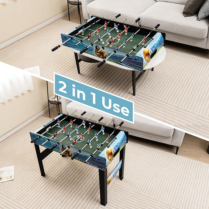 Giantex Foosball Table, 37" Foosball Table Adult Size, with 2 Balls, Score Keeper, Removable Legs, Tabletop Foosball Game, Soccer Table Game for Kids, Teens, Game Room, Parties, Family Night