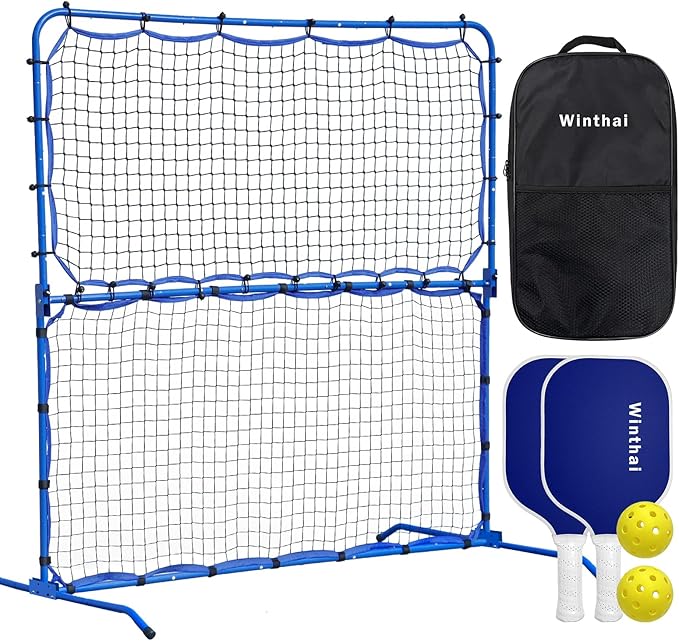 Pickleball Practice Rebounder Net for Dink Volley Solo Training Equipment, 7.9FT or 6FT 2in1 Mini Pickleball Net Portable Trainer for Outdoor Driveway Backyard Indoor Garage, Easy Setup & Storage