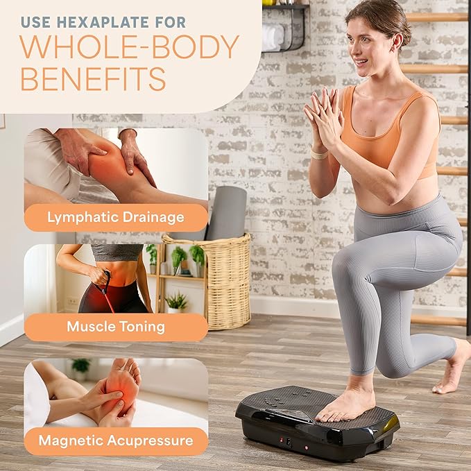 Lifepro Vibration Plate Exercise Machine with Magnetic Acupoints - Full Body Vibration Platform for Beginners and Recovery - Ideal Lymphatic Drainage Massager for Muscle Toning and Overall Fitness