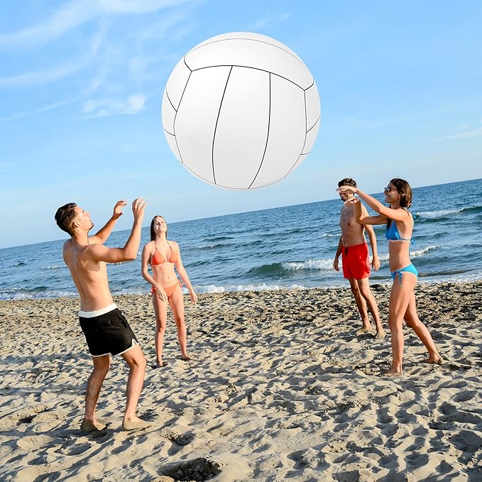 Lewtemi Giant Inflatable Sports Balls Large Inflatable Beach Ball Baseballs Soccer Rainbow Basketball Football for Sport Birthday Party Favor(2 Pcs,Baseball, Volleyball,27 Inch)