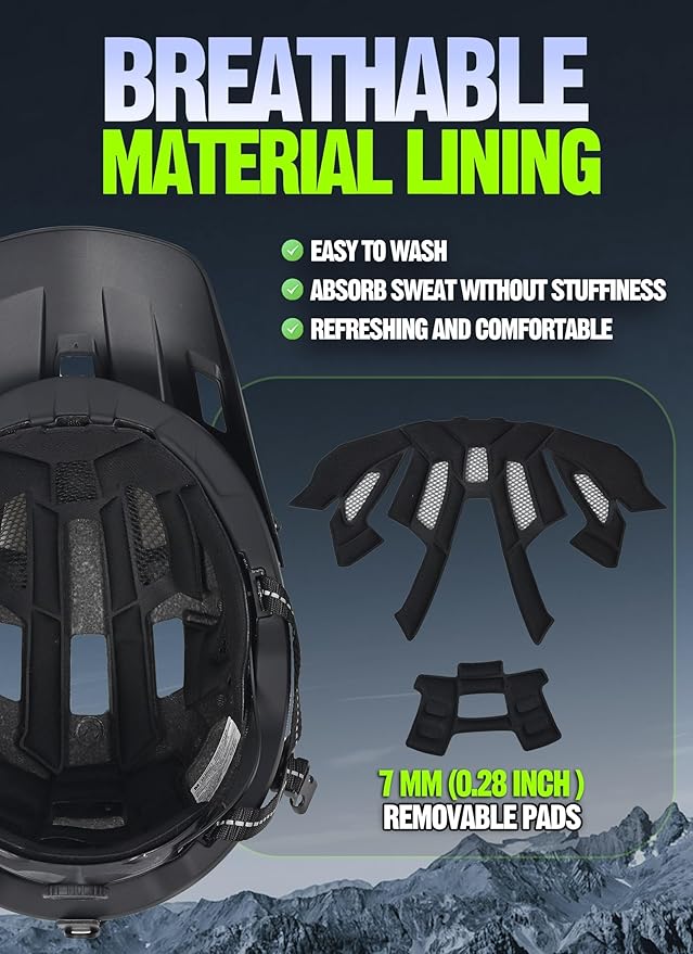 Mountain Bike Helmet for Adults & Youth Lightweight Impact-Resistant with Adjustable Dial & Removable Visor Unisex Helmet for Mountain Biking Bicycle Clcying