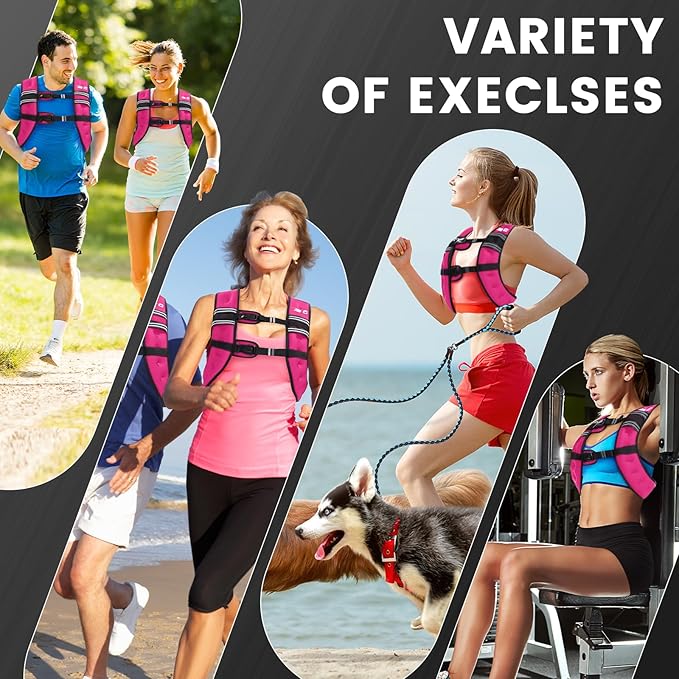 Weighted Vest Woman, 6 LB Womens Weight Vest for Walking, Strength Training Weight Vests for Men, Reflective Stripe Fitness Vest for Workout Running Jogging