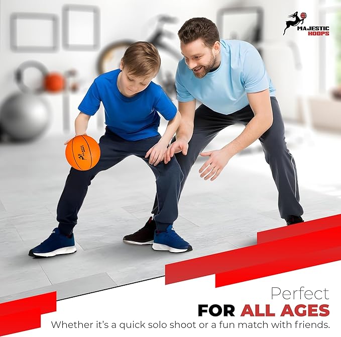 Mini Basketballs - 4 Pack of 5” Mini Basketballs with Pump - Replacement Balls for Over-The-Door Hoops - Ideal for Indoor Play for Toddlers, Teens, Adults