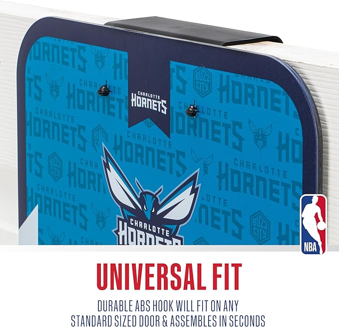 Franklin Sports NBA Team Over The Door Basketball Hoop - Kids Indoor Mini Basketball Hoop with Basketball - NBA Fan Shop Mini Hoop for Bedroom & Office