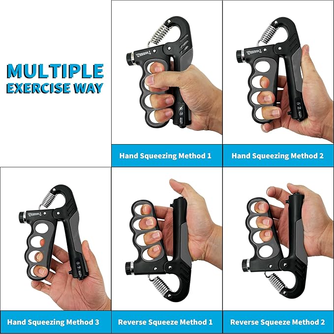 Senston Grip Strength Trainer 2 Pack - Adjustable 11-220Lbs (5-100KG) with Auto Counter, Hand Grip Strengthener, Forearm Exerciser for Athletes, Musicians, Gym, Home, Injury Rehab