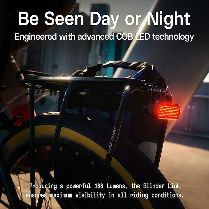 Knog Blinder Link Tail Light - 100 Lumen Bike Light, 50 Hour Runtime, Low Battery Indicator, Powerful Bike Light