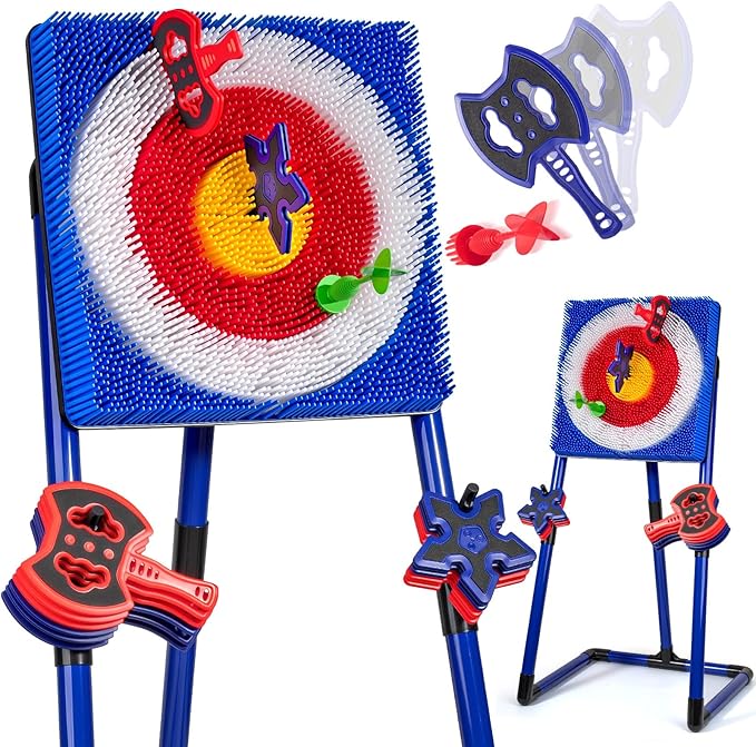 Axe Throwing Target Game for Backyard with 8 Throwing Axes Set,Indoor &Outdoor Activities for Kids,Hunting Games for Family, Birthday Gift for Boys Girl, Carnival Games