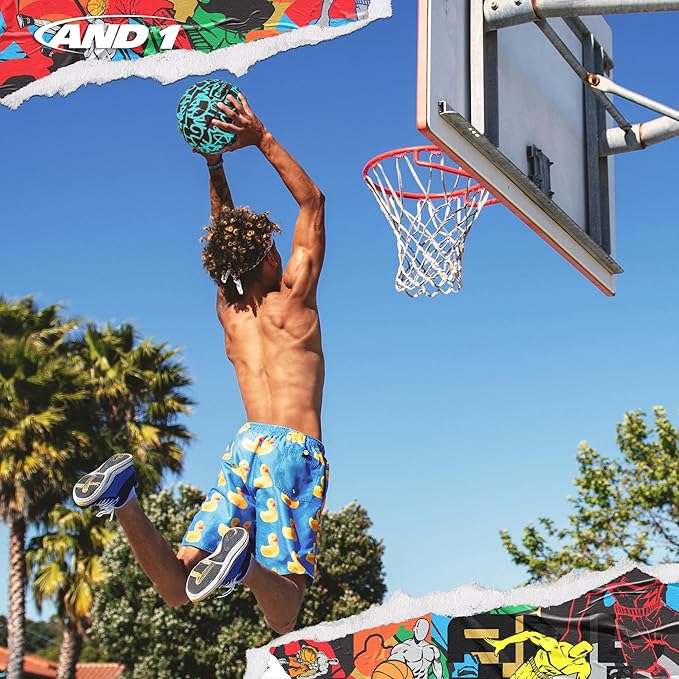 AND1 Fantom Graffiti Rubber Basketball - Streetball for Indoor and Outdoor Use, Deep Channel Construction and Durability