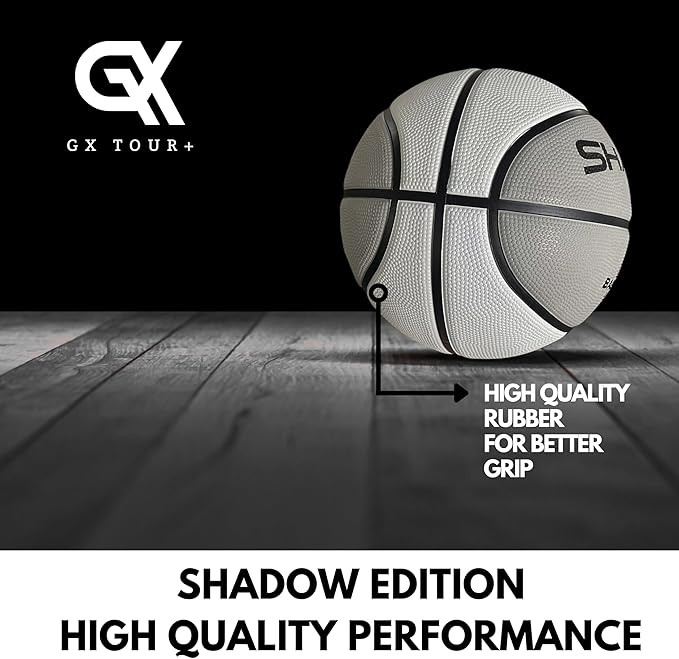 Shadow Limited Edition Basketball, Regulation Size 7, 29.5 inches, White Grey. Indoor and Outdoor. Great Gift idea.
