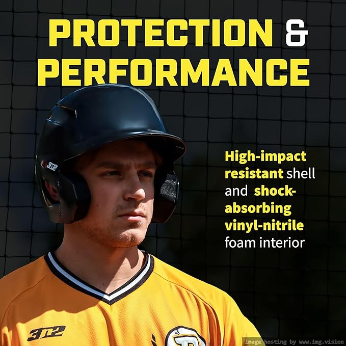 3N2 Pro Clutch Baseball Helmet - Ventilated High-Impact Shell, Moisture-Wicking Padding - Matte
