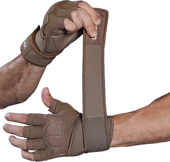 Workout Gloves for Men and Women Gym Weight Lifting Padded Gloves with Wrist Wrap Support, Full Palm Protection & Silicone Grip, Cross Training, Fitness, Pull-up