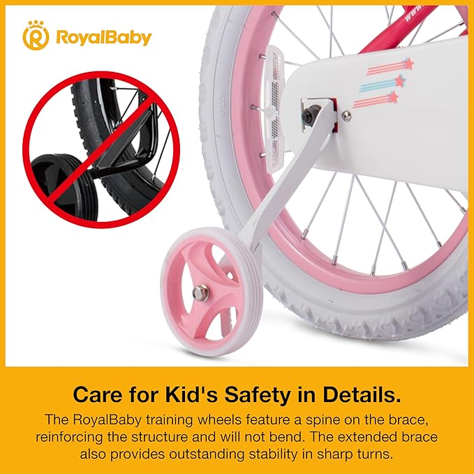 RoyalBaby Girls Bike EZ Bike Stargirl Training Free Balance to Pedal Easy Learning Bicycle, 12-20 Inch for Toddlers & Big Kids.