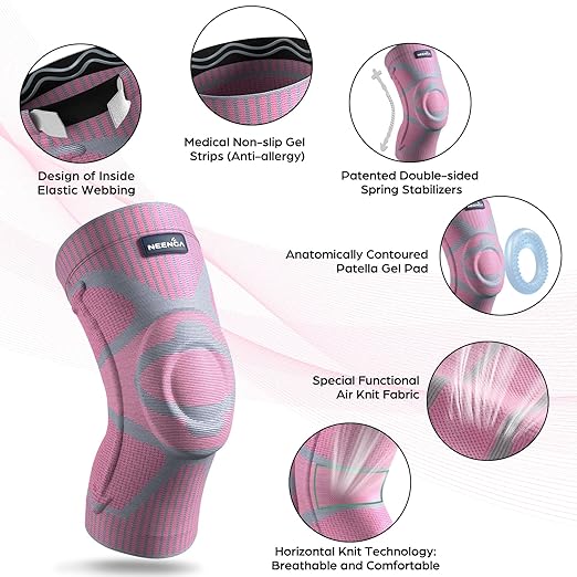 NEENCA Knee Brace for Knee Pain Relief, Medical Knee Support with Patella Pad & Side Stabilizers, Compression Knee Sleeve for Meniscus Tear, ACL, Arthritis, Joint Pain, Runner, Sport