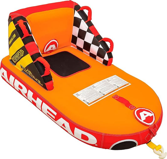 Airhead Mable Inflatable Towable Tube, 1-4 Rider Models, Dual Tow Points, Full Nylon Cover, EVA Foam Pads, Patented Speed Valve, Boat Tubes and Towables