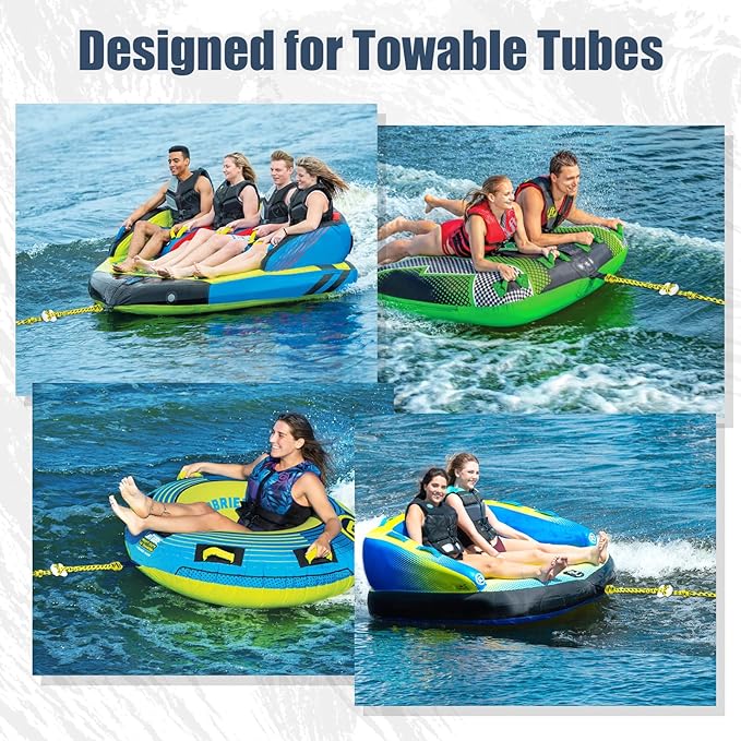 Boat Tow Rope 60ft 3-6K, Floating Ropes for Towable Tubes，Watersport Accessories