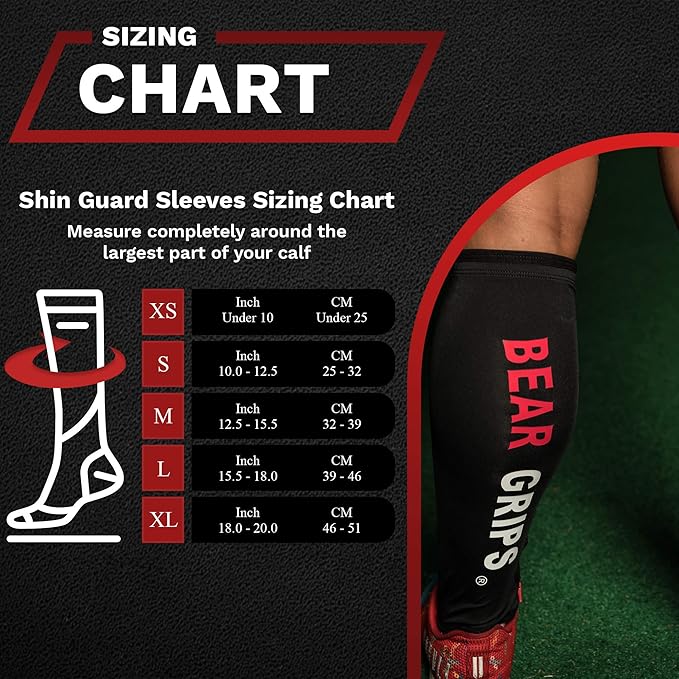 Bear Grips Deadlift Shin Guards - Breathable Gym Equipment Rope Climbing Shin Guard for Men and Women - Injury Prevention Calf Support Shin Guard Sleeves for Ultimate Shin Protection