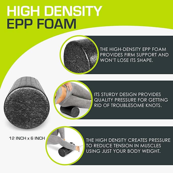 ProsourceFit High Density Foam Rollers 36 - inches Long,Firm Full Body Athletic Massage Tool for Back Stretching, Yoga, Pilates, Post Workout Muscle Recuperation
