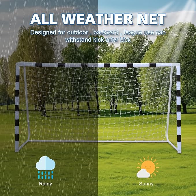 Combination Soccer Goal Portable Soccer Goals for Backyard Steel Frame Football Goal with All Weather Net for Kids Youth