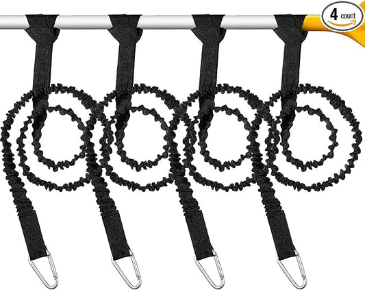 Sumind 4 Pieces Kayak Paddle Leash Kayak Rod Leash Paddle Lanyard Stretchable Coiled Lanyard Accessories for Paddles