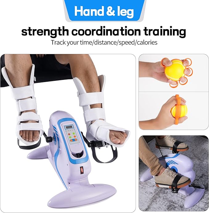 Motorized Pedal Exerciser, Electric Pedal Exerciser for Arm and Leg Low Impact Exercise Rehabilitation, No Resistance, Suitable for Seated Leg Exercise and Arm Exercise for Elderly People