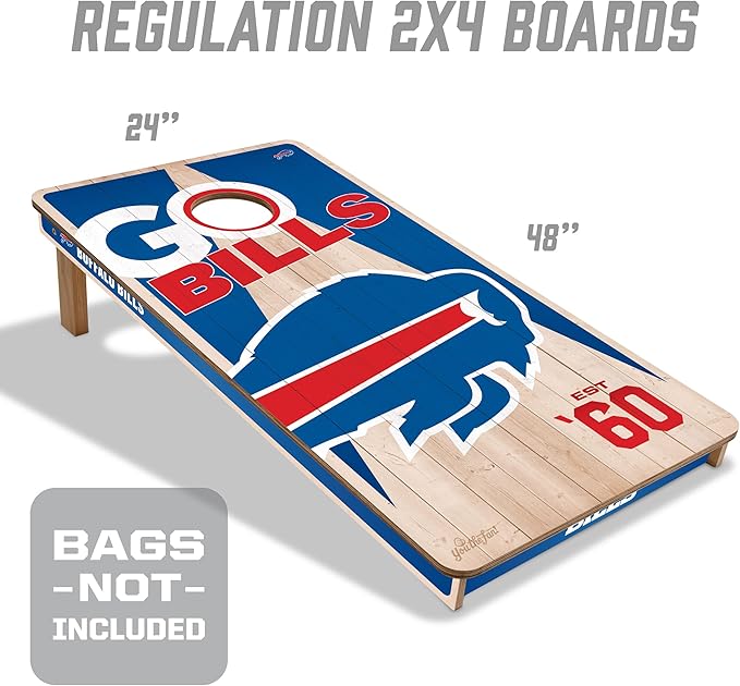 YouTheFan NFL 2’ x 4’ Professional Wood Cornhole Game