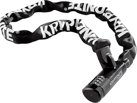 Kryptonite Keeper 712 Combo Bike Chain Lock, 4 Feet Long 7mm Steel Chain Heavy Duty Anti-Theft Bicycle Chain Lock, 4-Digit Resettable Combination Lock for E-Bike Scooter Road Mountain Bikes
